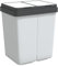 HOMTAKIE Poubelle double 2x25 L poubelle de cuisine double bac de recyclage double poubelle à deux compartiments poubelle de recyclage double (blanc)