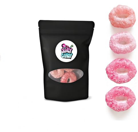 Gefriergetrocknete Süßigkeiten Tüte Rote Fruchtringe 90g (3x30g) | Freeze Dried Candy Box Frucht Ringe (3 Tüten)