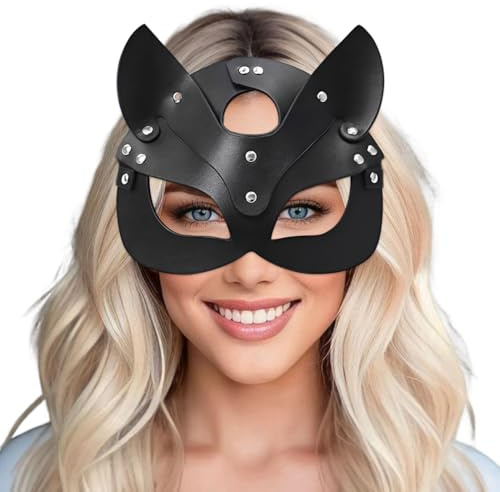 AEKZOX 1 pcs Cat Wman Maske Kostüm für Damen, Katzen Maske, Fuchs Maske, Cat Wman Mask für Karneval, Valentinstag, Maskerade
