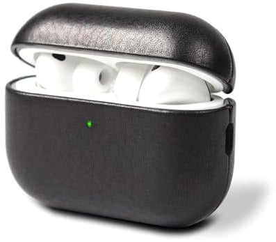 GOOD WILHELM Lederhülle für AirPods Pro 3 – Handgefertigtes Premium Case aus pflanzlich gegerbtem Echtleder, Schutzcase mit natürlicher Patina, (Black, Airpods Pro 3)