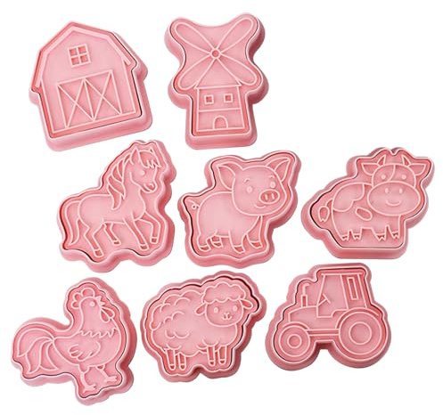 Emporte‑Pièces Animaux Ferme – Lot 8 Formes Vache Cochon Poule Mouton Cheval | Moules Biscuits Créatifs Cuisine | Accessoires Pâtisserie Décoration Gâteau Sucre Fête Thème Enfant