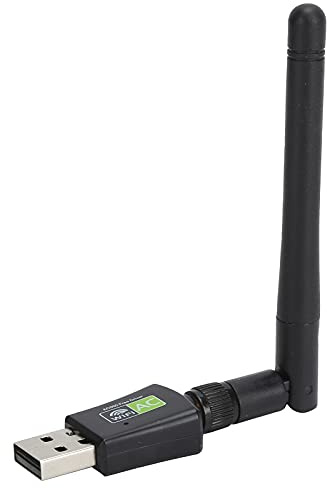 RASTKY Mini USB Double Bande WiFi Adaptateur Récepteur Antenne 600Mbps 2.4Ghz + 5Ghz Carte Réseau pour Ordinateurs de Bureau Ordinateurs Portables Noir