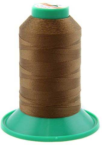 NTS Nähtechnik 1000m Nähgarn, Ledergarn 60, Farbauswahl, Filament Garn für Leder (Braun)