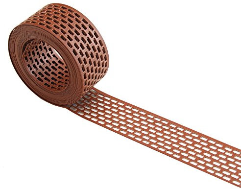 Traufgitter 80 mm x 5 m Lüftungsband Lüftungsgitter Vogelschutzgitter (Ziegelrot)
