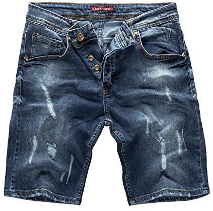 Rock Creek Jeans Shorts Herren Stretch Destroyed Kurze Hose RC-2130 W29