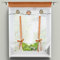 HongYa Raffrollo Bindegardine Eule Bestickte Küche Gardine Transparenter Vorhang Voile mit Tunnelzug H/B 140/100 cm Terra