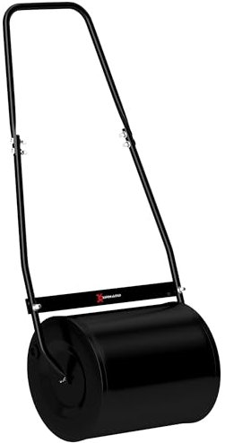 Outsunny Rouleau à Gazon Jardin en Acier avec poignée dim. 47L x 32l x 105H cm lestage Max. 30 L Noir