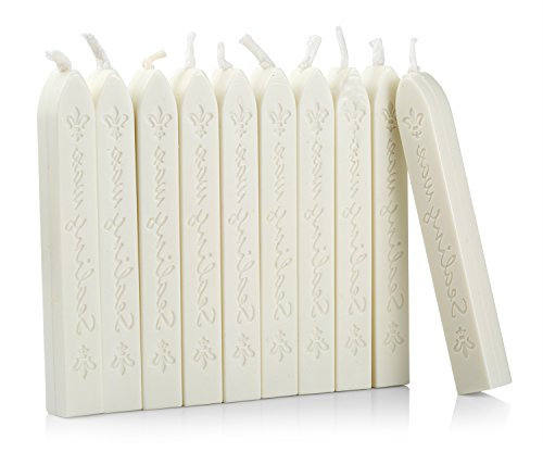 Mceal Siegellackstange mit Docht, Blume De Luce Retro 10 Stück Packung (Off-Weiß)