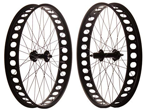 FK Cycling Ruedas fatbike, 26, Pareja, 8-10V, Aluminio, bujes Sellado 170/135. (Negra Mate)