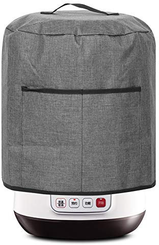Pressure Cooker Dust Cover,Lightweight Oxford Cloth Round Wear Resistant Pressure Cooker Rice Cooker,Air Fryer,Crock Potprotective Cover with Pocket for Easy Cleaning (Black/Gray)(1#)