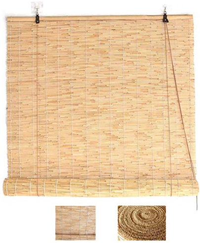 Natürlicher Schilf Vorhang, Bambus Rollo, Verdunkelungsrollo, Wohnaccessoires, Hebe Fensterläden, Schatten Rollladen, für Innen/Außen/Patio/Tür, anpassbar