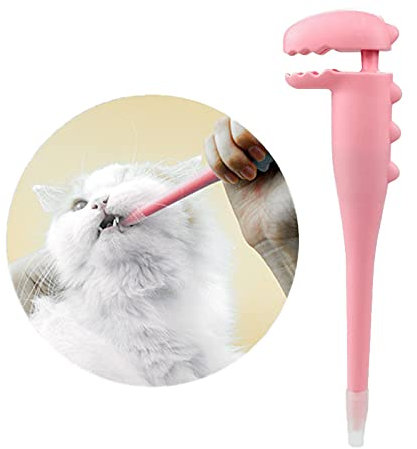 TAOZUA Katze Pillenschieber, Haustier Pillendosierer mit 2 Silikonspitzen, Medizin Pillenschieber für Katzen, Welpen und Kleintiere