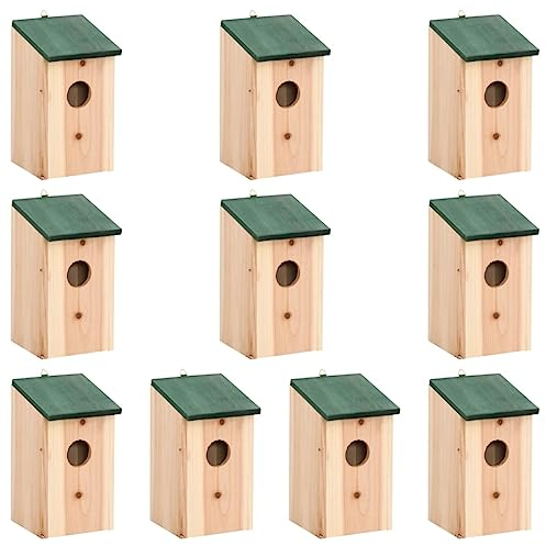 vidaXL 10x Tanne Massiv Vogelhaus Nistkasten Meisenkasten Nisthöhle Nistkästen