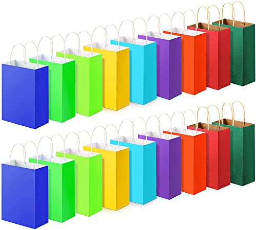 Viccesse 18Pcs Geschenktüten Candy Tüten Starker nachhaltiger Träger Papiertüten für Partys und Geschenke, Für Feiern, Babyparty, Geburtstag, Halloween, Weihnachten