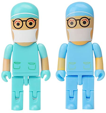 USB-Stick 32GB Doktor, 2er-Pack USB-Flash Drive Pendrive USB Memory Stick aus Silikon Geschenke für Kinder(32GB,Doktor*2)