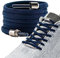 LaceHype - Premium Schnürsenkel ohne binden, elastischeSchuhbänder mit Metallkapseln, 1 oder 2 Paar - CP2 - mit Kapseln für Sneaker, Laufschuhe, Sporschuhe (Dunkelblau, 2P)