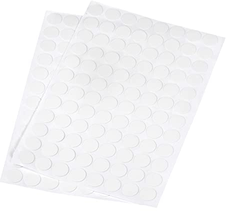 sourcing map Screw Hole Cover Stickers, 15mm Dia PVC Self Adhesive Covers Caps for Wood Furniture Cabinet Shelf Wardrobe, White 2 Sheet/192pcs