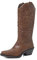 QUEEN HELENA Camperos Stivali Texani con Tacco Western Stivaletti a Punta Cowboy Donna X28-110 (Cuoio, numeric_36)