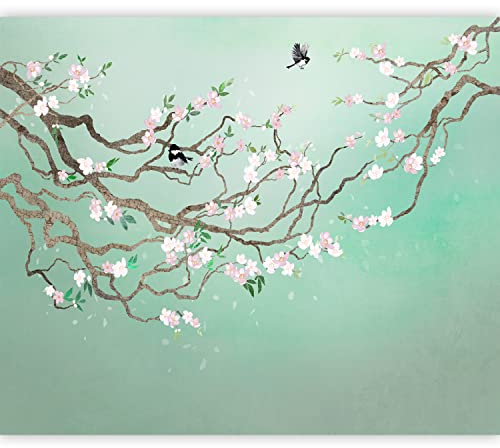 murando Fototapete Blumen 250x175 cm Vlies Tapeten Wandtapete XXL Moderne Wanddeko Design Wand Dekoration Wohnzimmer Schlafzimmer Büro Flur weiß grau silber Orchidee Ornament Abstrakt b-A-0078-a-c