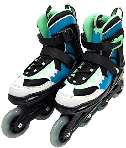 FASports Karuso Inlineskates Erwachsene 37-41, Inliner Kinder 29-34, Inliner Kinder 35-40 Mädchen/Jungen, verstellbar, 80 mm LED-Rollen, Inliner Damen/Herren, 37-41