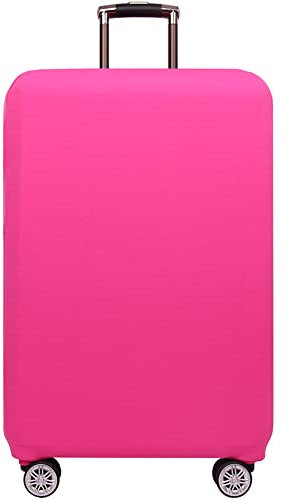 Hiseng Housse de Bagage de Voyage Couleur Unie Protection Housse de Valise Elastique Housse Anti-poussière,Housse Anti-poussière pour Valise (Rose,M(22-24 Pouce))