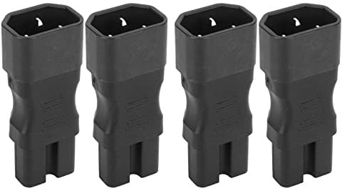 ciciglow 4-teiliger Professioneller Netzkabel-Adapteranschluss, IEC320 C14 auf IEC320 C15, Schwarz, Stecker auf Buchse, Typ F, für Laptop, Desktop, Server, USV, PDU