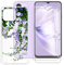 BUNAL Funda para Cubot P80 (6.58) Teléfono + (2 Piezas) Protector de Pantalla, Transparent Funda para Protectora, Funda para Teléfono de Silicona-Flores moradas