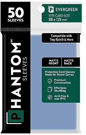 Phantom Sleeves: Evergreen Size (88mm x 125mm) - Matte/Matte (50) (Compatible with: Tiny Epic® and More)