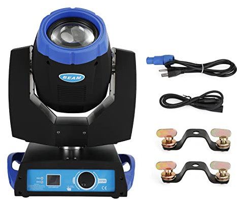 Areyourshop Moving Head Beam 230W mit 8-Prismeneffek Bühnenlicht,DMX512 Leistungsstarker Strahleffekt 15 Farben, 18 Muster DJ/Disco Licht für DJ, Club, Konzert, KTV, 1PC