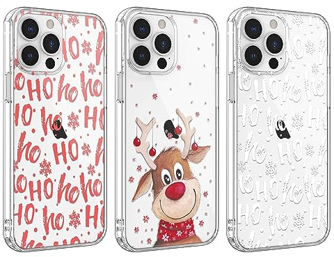 ZhuoFan Weihnachten Handyhülle für Apple iPhone 11 hülle - 6,1'', 3 Stück Clear Transparent Schutzhülle mit Weiche Silikon Case Christmas Cute Muster Motiv Design Durchsichtig Case, 26