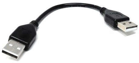 DRUT 15cm USB to USB 2.0 24AWG A to A (Male to Male) High Speed Data Transfer Lead Cable 0.5ft Black