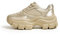 LUCK STEP Baskets épaisses pour femme - Semelle épaisse - Plateforme - Chaussures de randonnée à lacets, or rose 01, 41 EU