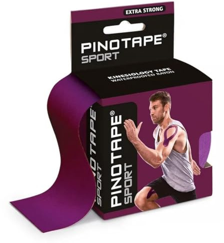 Pinotape Sport Kinesiologie Tape, Extra Stark, Aubergine, 2er Pack