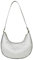 Aigner Taschen Damen Groß einfarbig Pailletten Umhängetasche Metall Reißverschluss Handtasche Holster Taschen (Silver, One Size)