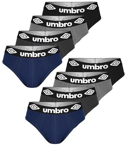 UMBRO Herren Slips 8er Pack M, L, XL, XXL Unterhosen männer Baumwoll Passform Atmungsaktiv