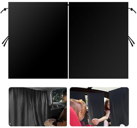 Auto TrennvorhäNge Sonnenschutz, 2Pcs Auto Sichtschutz Vorhänge 140×80cm, Auto Vorhang Abnehmbarer Auto Privatsphäre Vorhang Auto Trennwand Vorhang Auto Seitenfenster Reisen Camping (Schwarz)