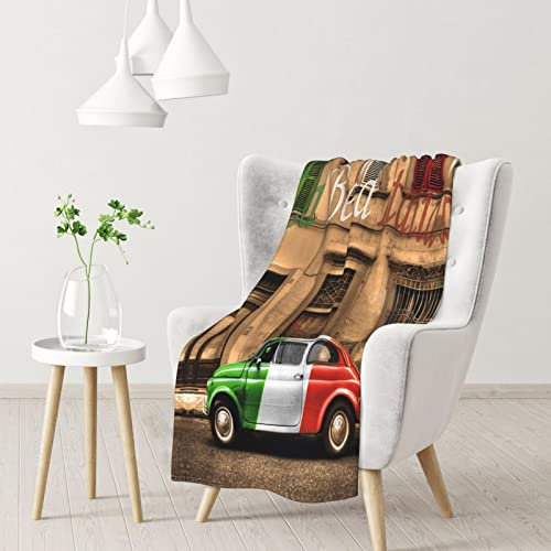 DNBCLEZK Schöne Italien-Flanelldecke, Sofadecke, Bettdecke, personalisierter Druck, weiche Decke, 102 x 76 cm