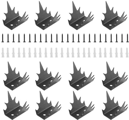 GAESHOW Anti Bird Spikes, 12pcs Fence Wall Spikes Anti Pigeons Spikes, Garden Security Anti-Climb Deterrent for Cats, Foxes, Birds & Intruders