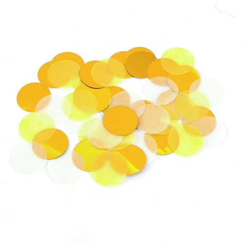 Bailinks 50g Konfetti Bunt - Glitzer Konfetti für Hochzeit Geburtstag Party, 5000 Stück Streudeko, Konfetti Papier Mix, Hochzeitskonfetti, Tischdeko für Taufe und Feierlichkeiten (Goldweiß)