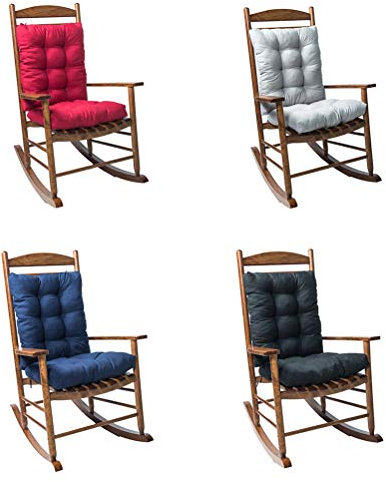 Aumotop Schaukelstuhlkissen, Dickes Sitzkissen für Gartenstuhl-Rückenlehne und -Unterseite, 2-teiliges Hochwertiges Liegekissen-Set (Schwarz)