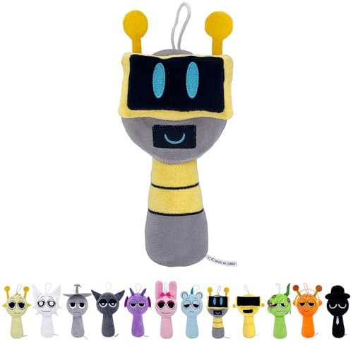 SYSYSYYASNL Plush Animal, 7.8-Inch Cute Plushies, Soft and Cuddly Plush for Halloween, Christmas, Valentine's Day, Plush Birthday Gifts for Boys, Girls and Fans (Yellow Gray)