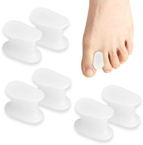 6 pièces de gel séparateur d'orteil, correcteur d'orteil en silicone souple, écarteur d'orteil, soulagement de la douleur du pied de confort, séparateur d'orteil, orthèses