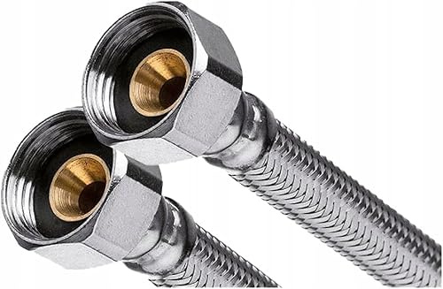 KNM Trade Edelstahl Flexschlauch 800mm Wasserschlauch Silber | 3/8 Zoll Anschlüsse, EPDM-Schlauch, korrosionsbeständig, Wasserhahn Anschluss, vernickelte Messinganschlüsse