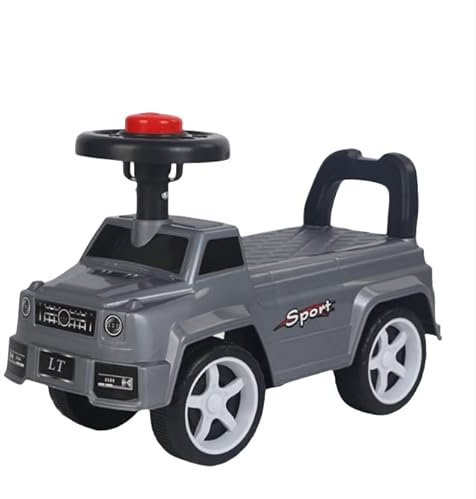 Homewell Kinder Rutschauto mit Hupe, Kinderquad ab 1 Jahr, Kinderauto für Jungen und Mädchen, 48 * 22 * 34 cm, Schwarz/Weiß/Grau/Rot (Grau)