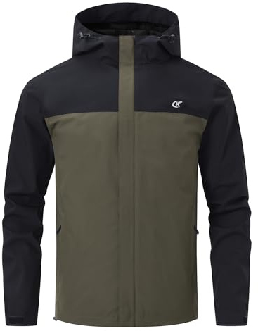 Huayuzh Jacke Herren Softshelljacke Wasserdichte Atmungsaktiv Winddichte Regenjacke Leichte mit Kapuze Laufen Wandern