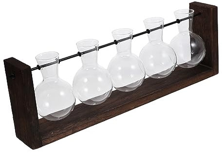 Toyvian Terrarium avec Support Jardinière Verre Suspendue Terrarium Mural pour Plantes Intérieur