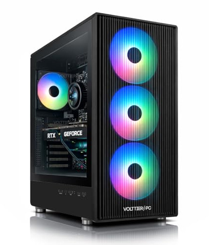 VolttierPC PC Gaming AMD Ryzen 5 5500 6x4.2 GHz | Nvidia Geforce RTX 5060 | 32GB RAM | 1TB SSD NVMe | WiFi 6 + Bluetooth 5.2 | Windows 11 Pro | Ordenador Sobremesa