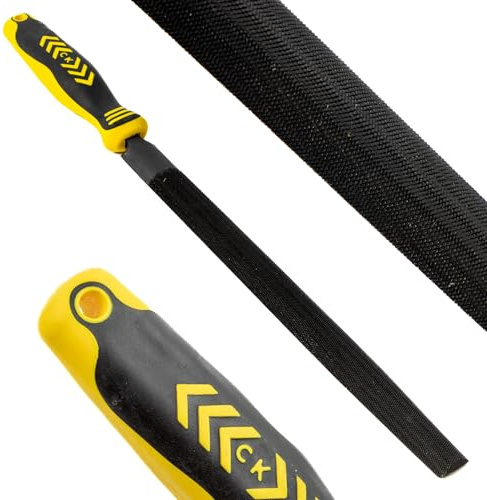 C.K Tools Engineers File Half Round 250mm Second Cut Tapered Point, High Carbon Black Oxide Steel, Ergonomic Two Component Grip, Secure Tang Bond, Lanyard Compatible for Safe Jobsite Use, CK T0082A 10