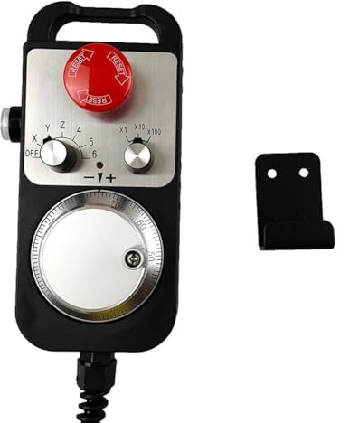 6-Achsen Manueller Pulsgenerator CNC MPG Controller mit Stop, ARM-basiertes elektronisches Handrad für Mach 3, 5V Line Driver Output, 100P/R Auflösung, kompatibel mit 5V Handradsystemen, Schwarz