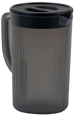 Halearo Large Capacity with Handle Plastic Pitcher for Hot and Cold Drinks, Refrigerator Jug for Juice Tea, High Temperature Resistant Water Kettle for Home (Black)